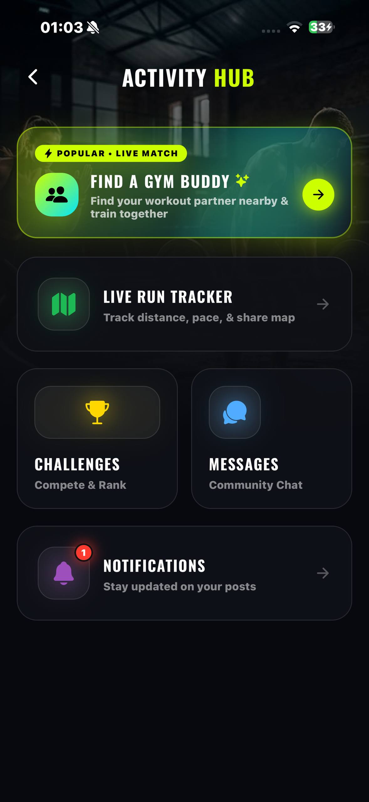 GymBuddy Location Partner Match